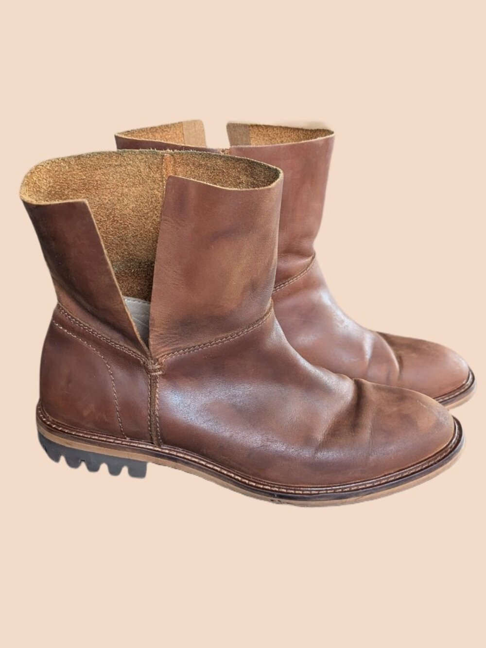 Kelsi Dagger - KDB - Women's Brown Leather Pull On Boots - Size 7